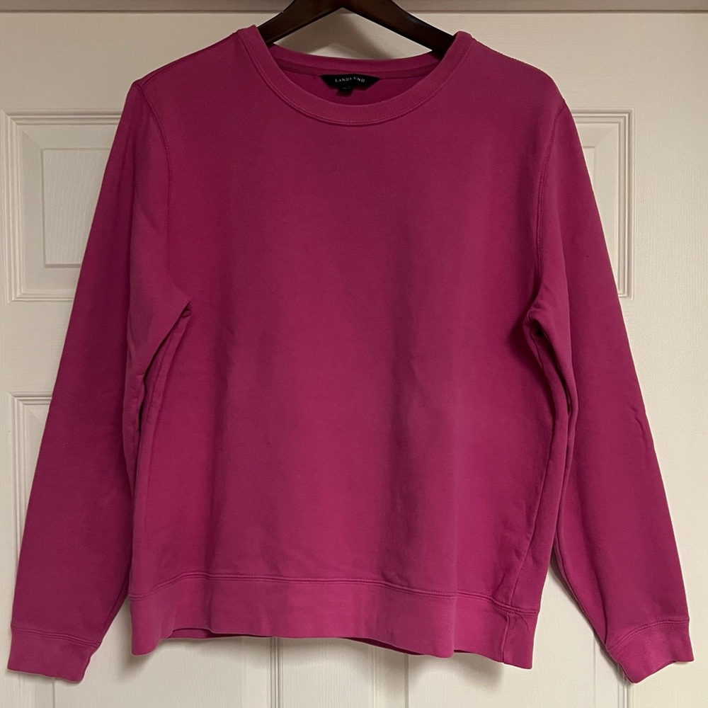 Lands' End Raspberry Crewneck Women's Sweatshirt Size: Large - Picture 2 of 6